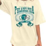 Football Shirts Women Game Day Oversized Shirt Football Team Fan Tee Sports Jersey Gift Tops