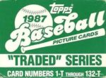 Topps 1987 Traded Complete Card Set