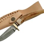 SANZ Damascus Drop Point Hunting Knife